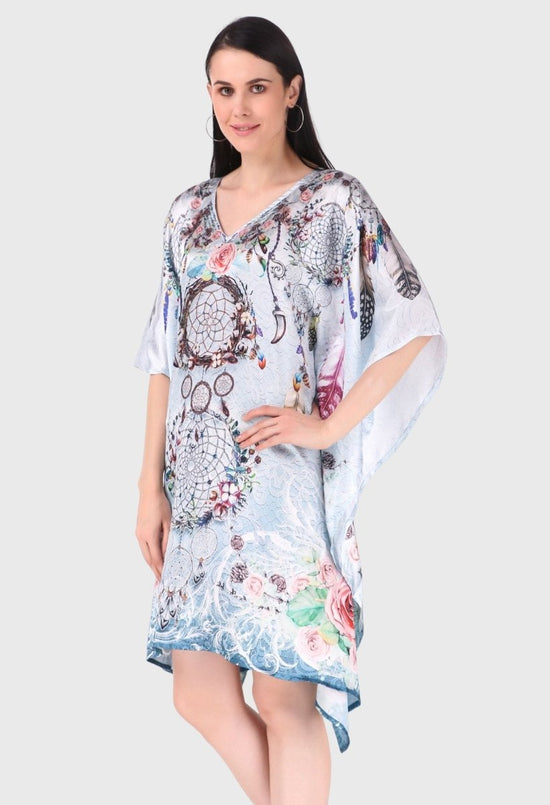 Modistas | Premium Lotus Silk Dress Aqua Blue dress Cocktail Dresses