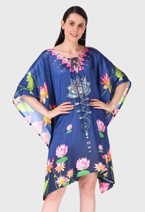 Modistas | Premium Lotus Silk Dress Azure Blue dress Cocktail Dresses