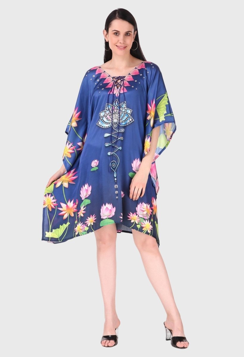 Modistas | Premium Lotus Silk Dress Azure Blue dress Cocktail Dresses