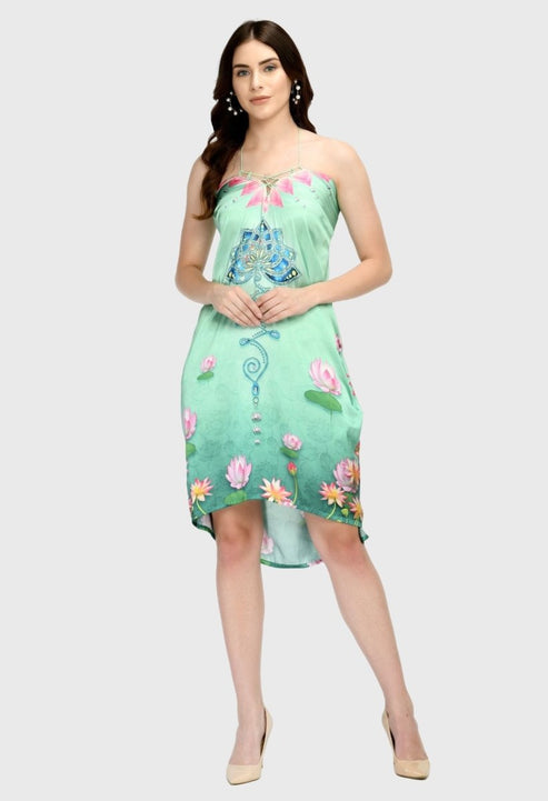 Modistas | Premium Lotus Silk Dress Cocktail Dresses Dresses Emerald