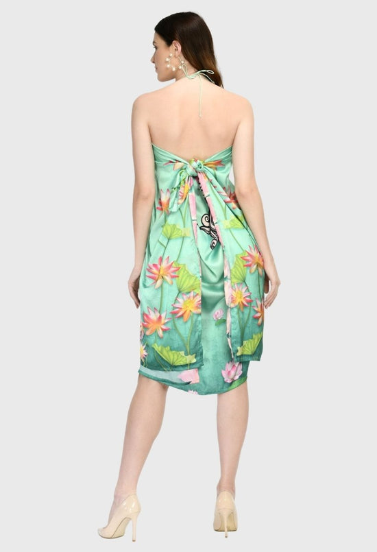 Modistas | Premium Lotus Silk Dress Cocktail Dresses Dresses Emerald